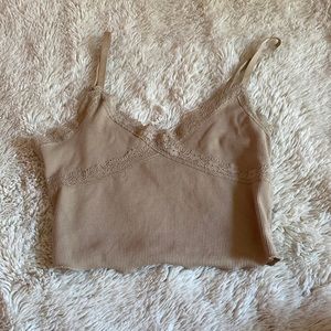 Cropped lacy tank top